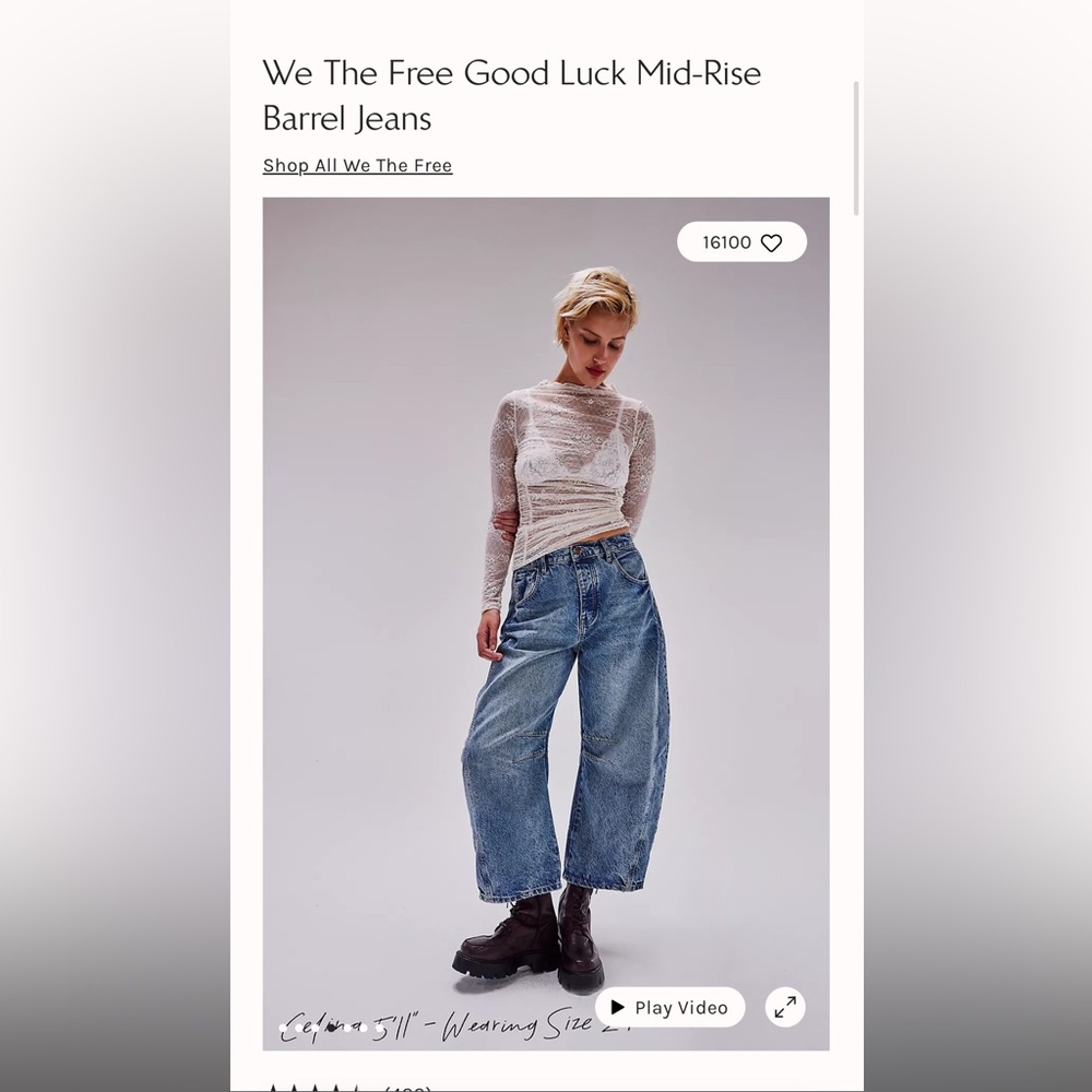 Free People ‘We the Free’ Lucky You Barrel Jeans